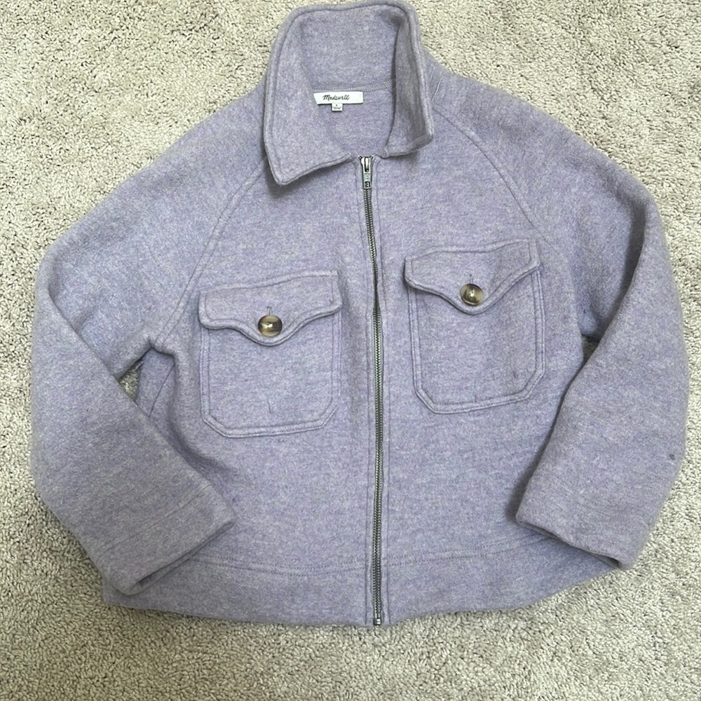 Madewell sz small merino wool zip up sweater